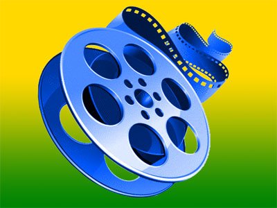 Imagem ilustrativa de um rolo de câmera com um filme saindo e as cores verde e amarela ao fundo
