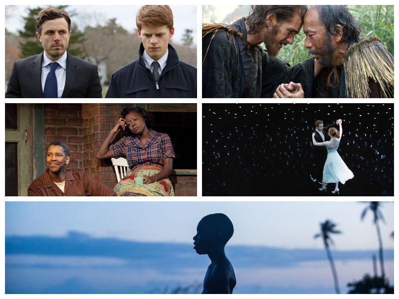 5 filmes: Manchester, Silence, Fences, La La Land, Moonlight